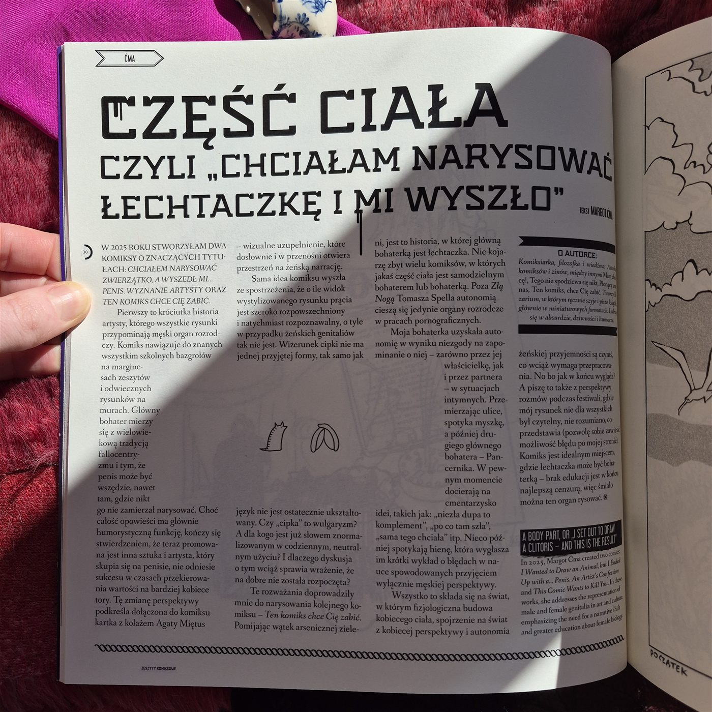 Tekst Margot Ćmy Część ciała w Zeszytach Komiksowych nr 41